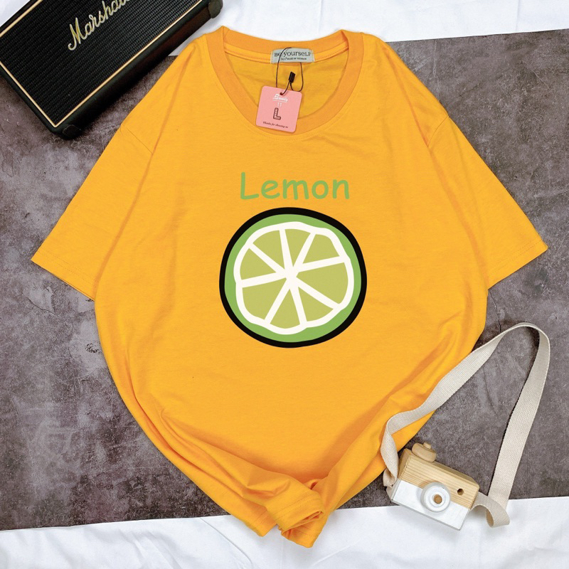 Áo Thun UNISEX in CHANH LEMON HOT TREND ĐỘC LẠ - Hình chụp thật (Đủ size M-L-XL-XXL)