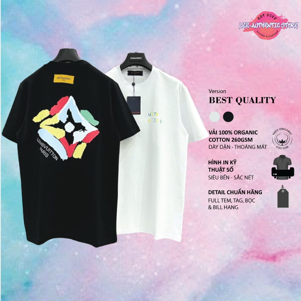 Áo thun, phông Louis Vuitton Paris MS12 luôn vui tươi Vải Cotton 100%