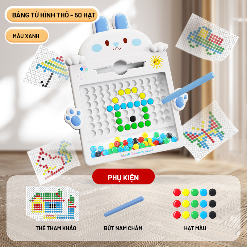 Đồ Chơi Bảng Vẽ Nam Châm Từ Tính Thế Hệ Mới Hình Thỏ Kèm Bút Cho Bé Sáng Tạo