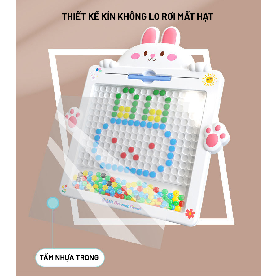 Đồ Chơi Bảng Vẽ Nam Châm Từ Tính Thế Hệ Mới Hình Thỏ Kèm Bút Cho Bé Sáng Tạo