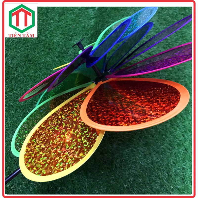 Chong chóng 2 tầng, loại mới màu sặc sỡ , tặng kèm keo