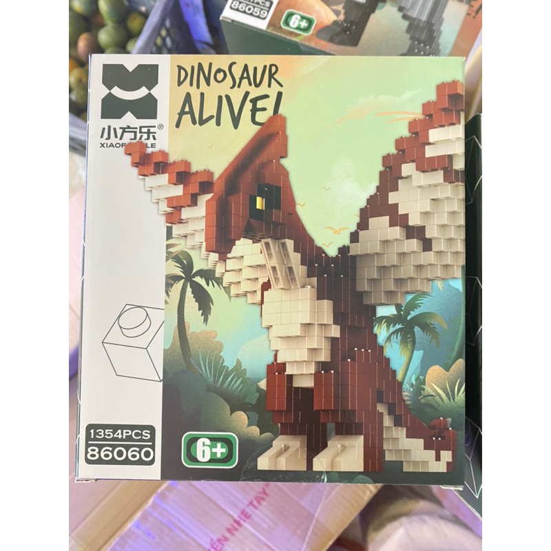 Xiaofangle gấu cosmos và khủng long 3D có hướng dẫn bằng mã trên điện thoại phù hợp với bé trai bé gái