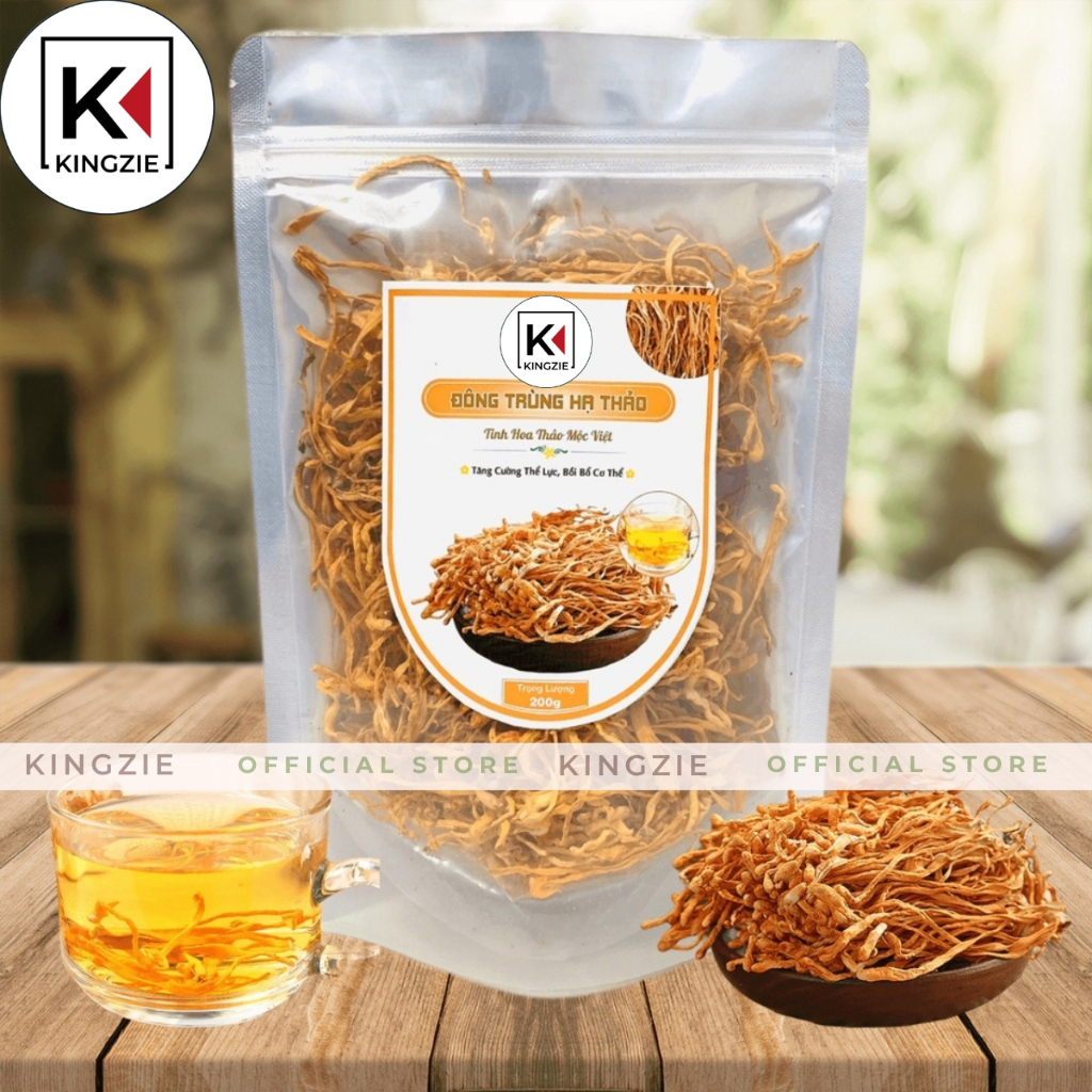 Đông Trùng Hạ Thảo Sấy Khô 100g Thượng Hạng KINGZIE Giúp Giải Độc, Đẹp Da, Tốt Cho Sức Khoẻ