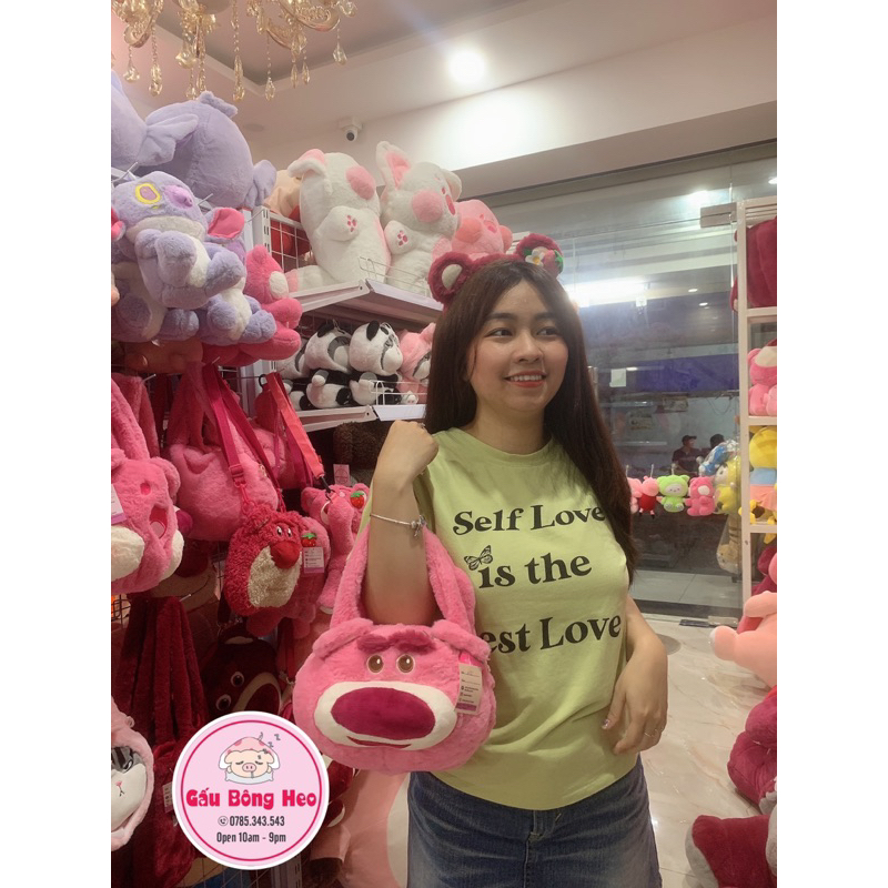 Túi Đeo Vai Mặt Gấu Dâu Lotso Dễ Thương