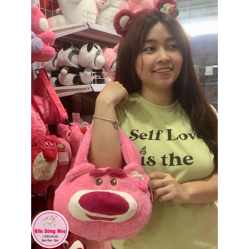 Túi Đeo Vai Mặt Gấu Dâu Lotso Dễ Thương