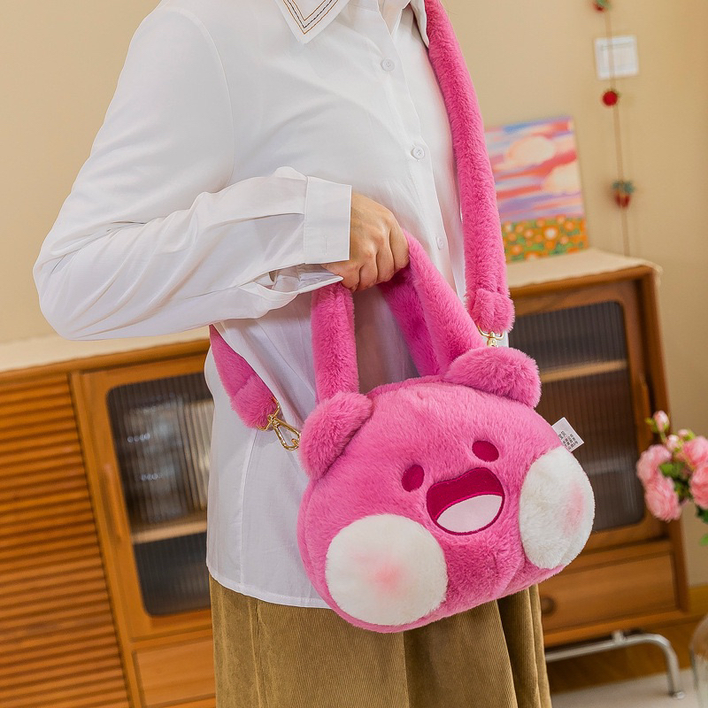 Túi Đeo Vai Mặt Gấu Dâu Lotso Dễ Thương