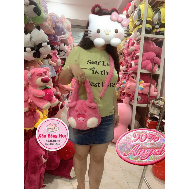 Túi Đeo Vai Mặt Gấu Dâu Lotso Dễ Thương