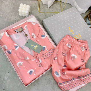 XẢ HÀNG Bộ ngủ lụa pijama Sam luxury