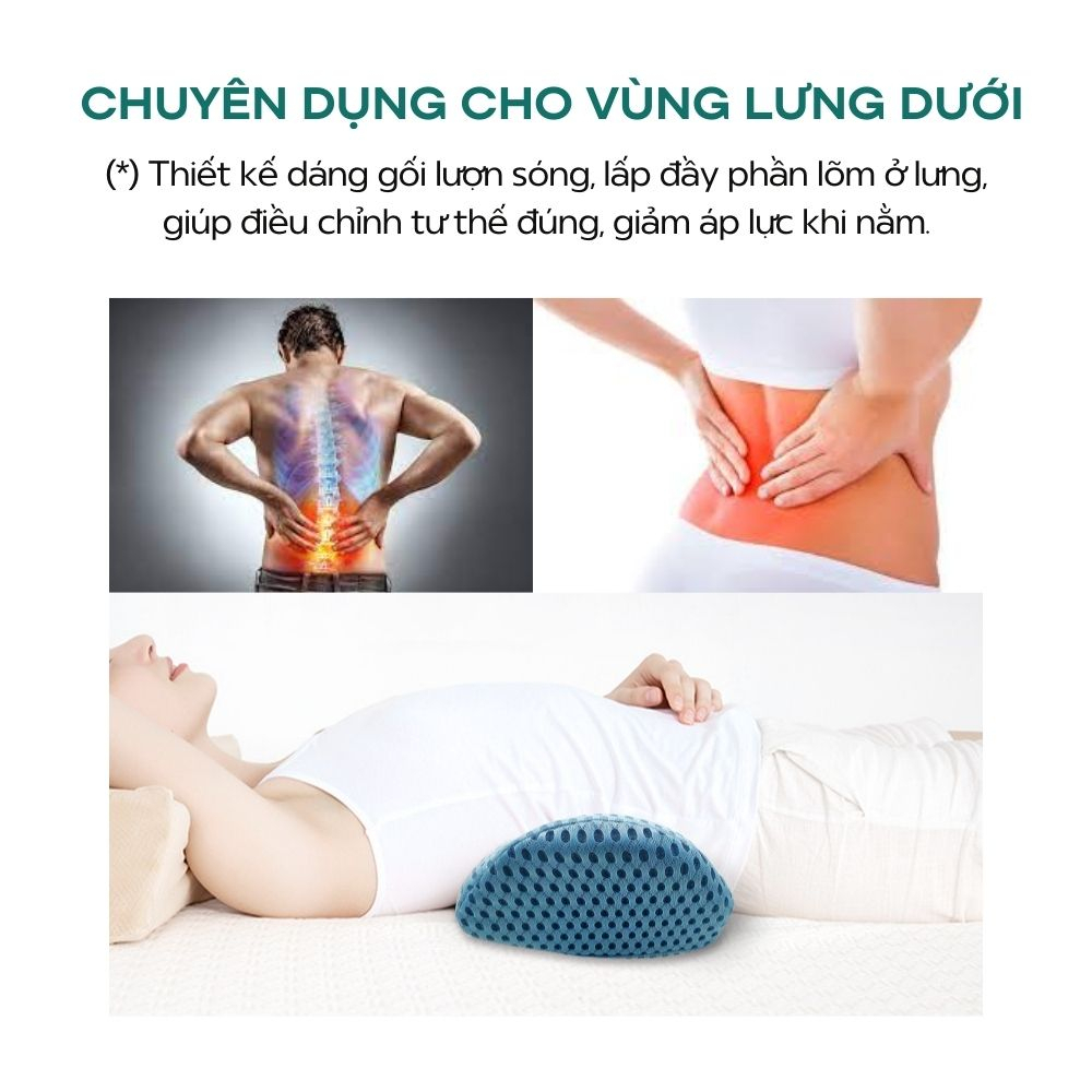 Gối kê lưng y tế chuyên dụng giúp giảm đau lưng cho người thoát vị đĩa đệm, phụ nữ mang thai
