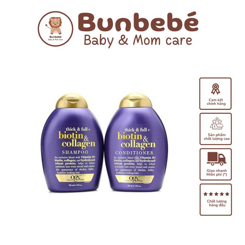 Cặp gội xả Biotin & Collagen tím