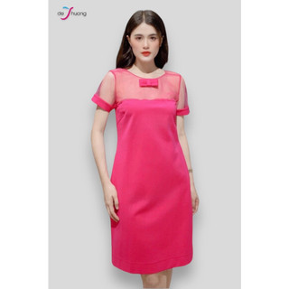 [ Chính hãng ] Đầm sen nữ đô tay lưới thun Korea có nơ duyên dáng - DE THUONG