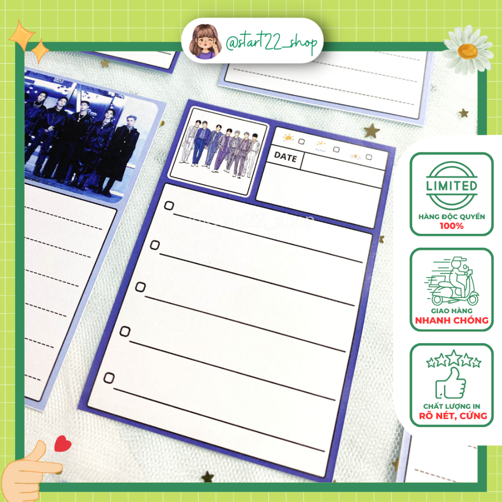 Set 30 tờ Notepad ghi chú BTS idol Hàn Quốc Kpop