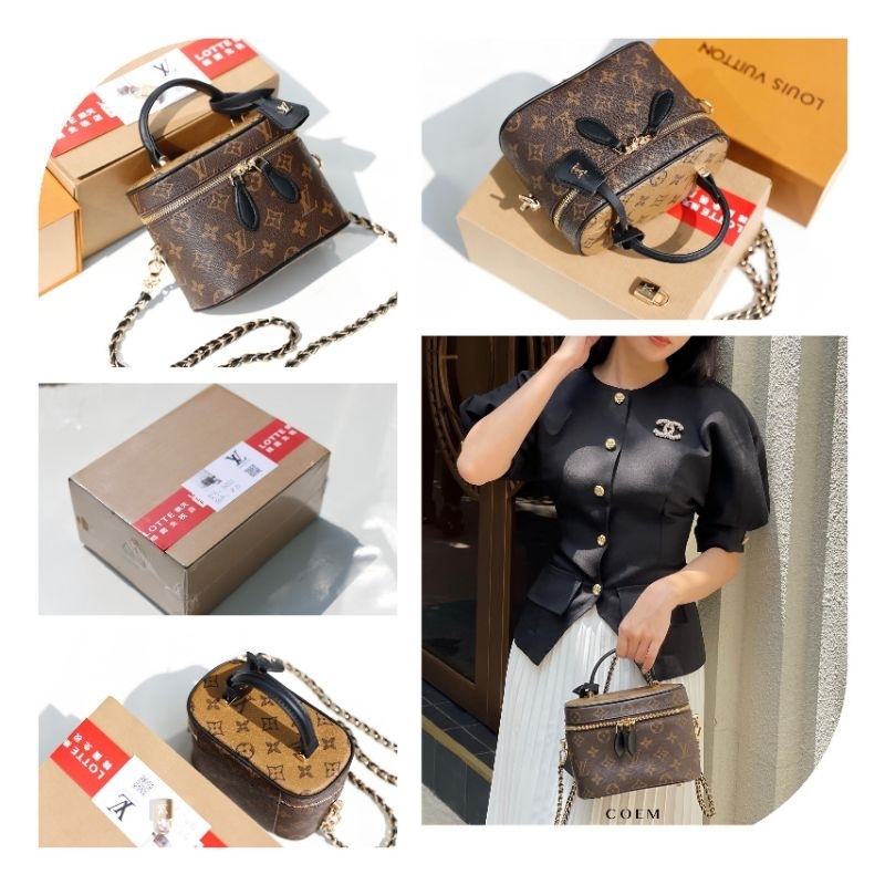 Túi LV siêu xinh sz18cm chất da dày dặn tặng kèm.khăn quấn fullbox xịn