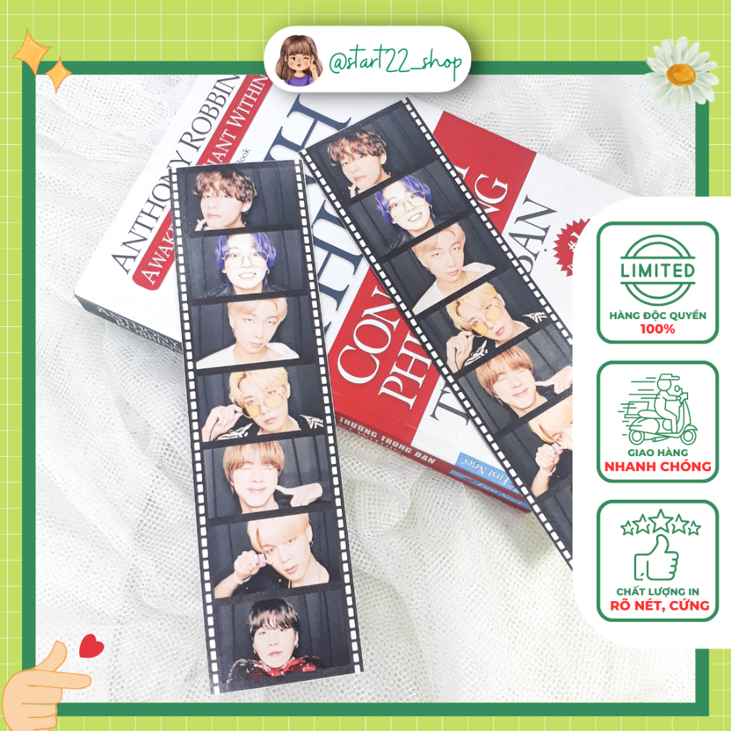 Set 10 bookmark Filmstrip BTS selfie siêu xinh, ảnh in siêu nét, độc quyền tại start22_shop
