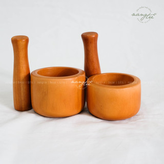 Cối chày gỗ tối giản đa năng- mortar and pestle