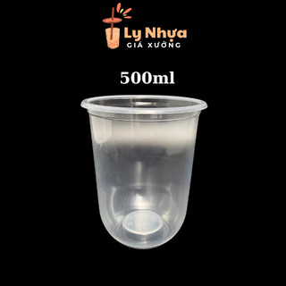 Lốc 50 ly nhựa đáy bầu 95mm pp trơn dày dặn 360ml, 500ml, 650ml, 700ml đựng trà sữa, sinh tố, nước épp để