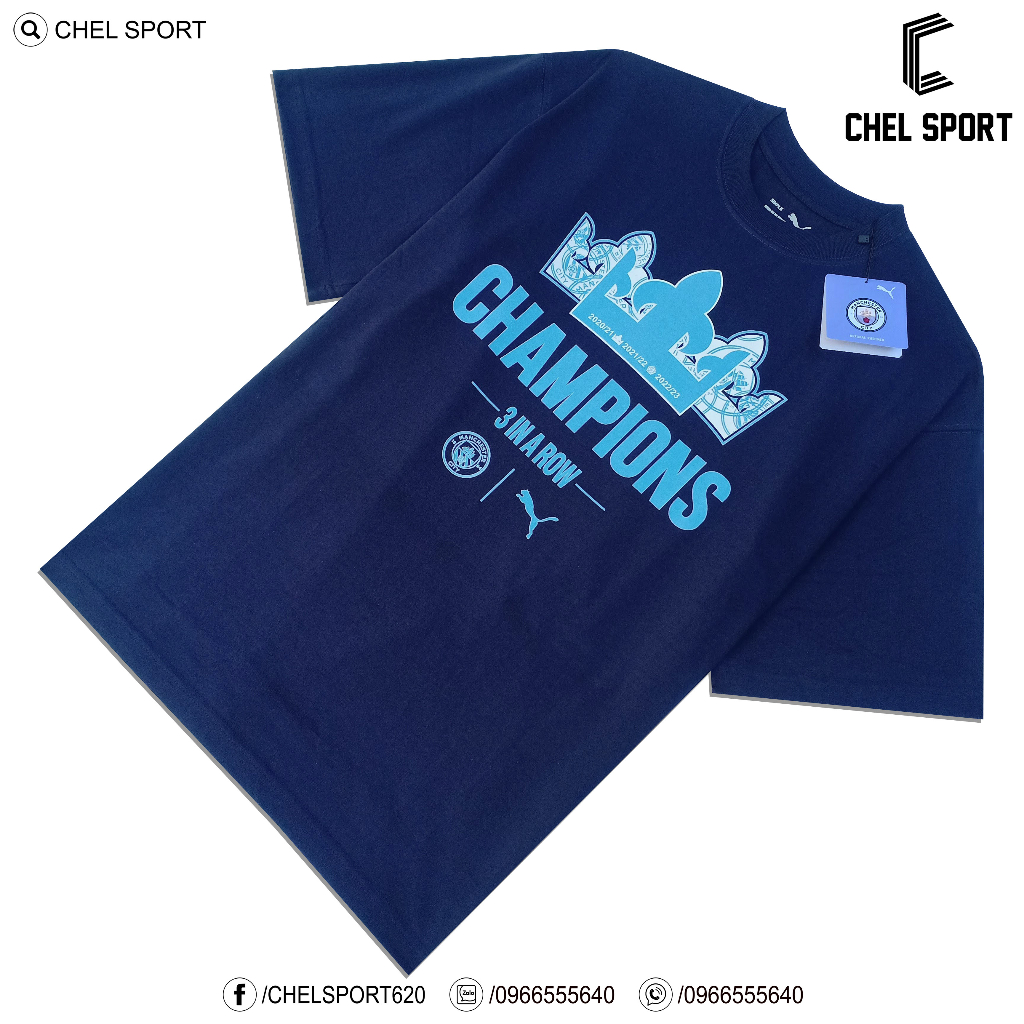 Áo thun MC 3 In A Row EPL 100% cotton