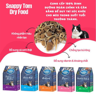 [8kg] Hạt Snappy Tom 8kg - Thức ăn hạt cho mèo Snappy Tom bao xá 8kg tiết kiệm - Topping cá khô
