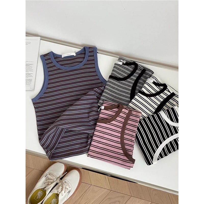 Áo Thun Tanktop - 804028 - Kẻ Ngang Đôi
