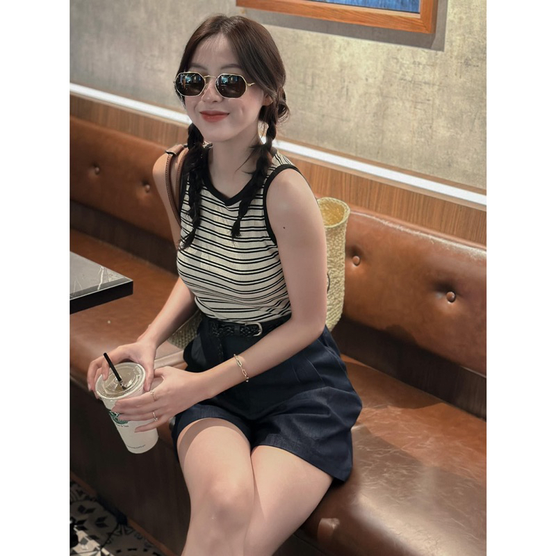 Áo Thun Tanktop - 804028 - Kẻ Ngang Đôi