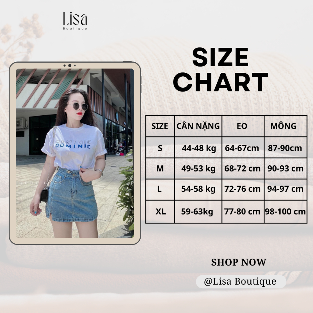 Set Chân Váy Bò Denim Có Lót Trong Và Áo Phông Trắng Lisa Boutique Tôn Dáng Xinh Xắn Chất Jean Dày Dặn Dễ Phối Đồ CV98