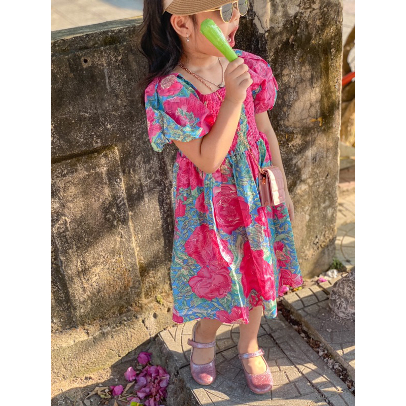 Váy hoa tay bông chất thô cotton siêu đẹp