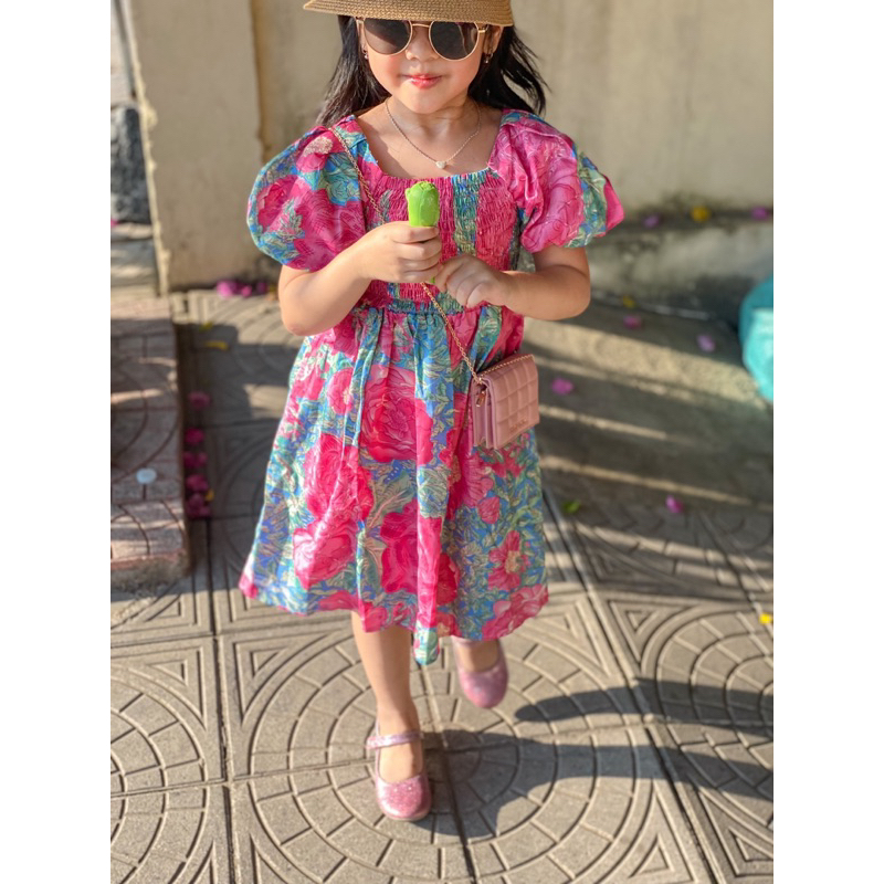 Váy hoa tay bông chất thô cotton siêu đẹp