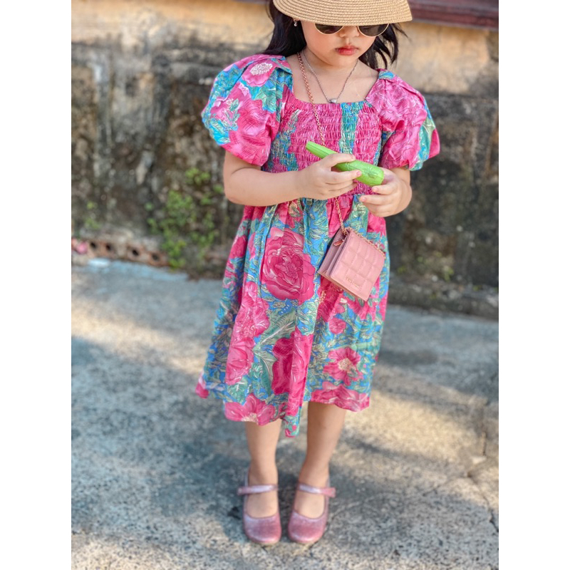 Váy hoa tay bông chất thô cotton siêu đẹp