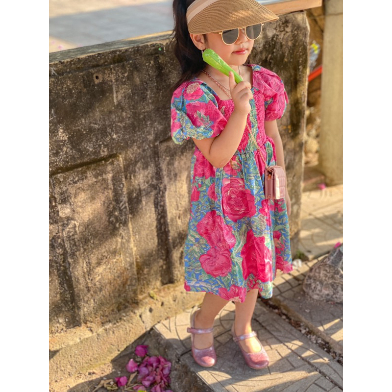 Váy hoa tay bông chất thô cotton siêu đẹp