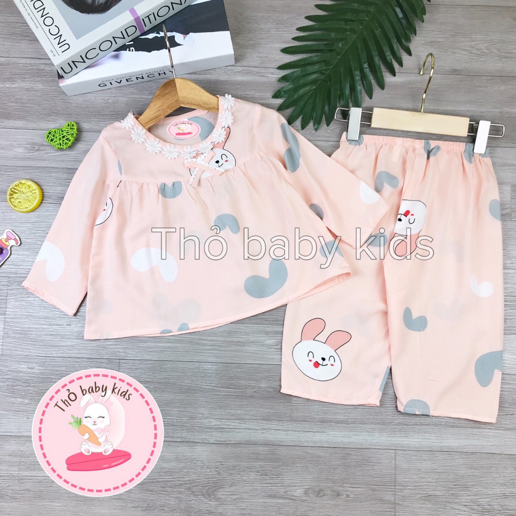 Bộ tole/lanh dài tay quần dài shop thỏ baby kids