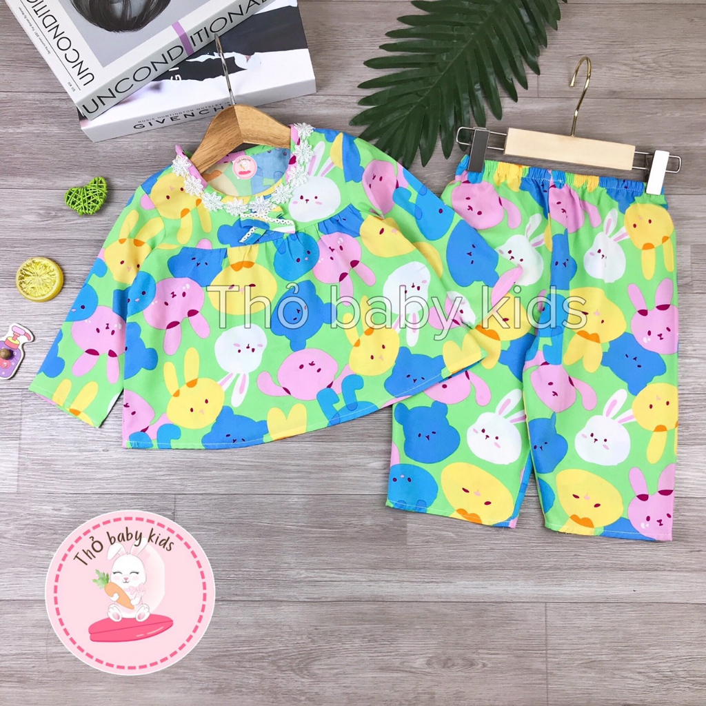 Bộ tole/lanh dài tay quần dài shop thỏ baby kids