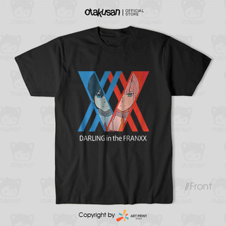 Áo thun Darling in the Franxx Hiro & Zero Two (Black/White) ngắn tay