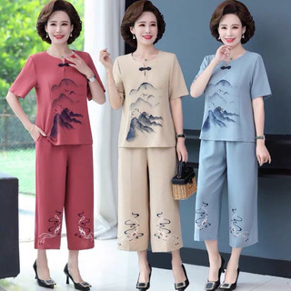 Sét bộ đũi trung niên hàng cho mẹ hàng quảng châu cao cấp