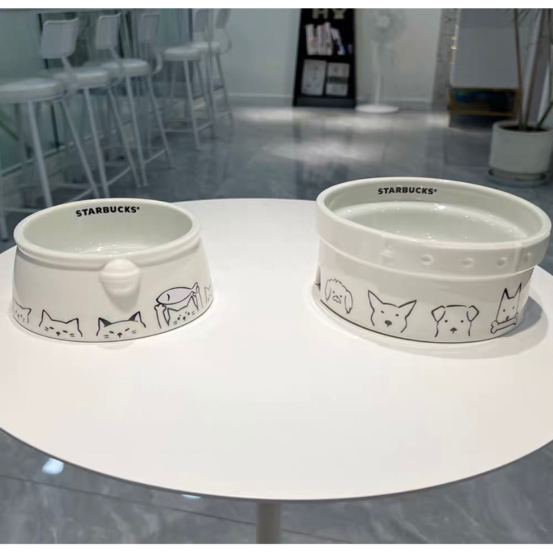 Bát ăn Starbuck cho chó mèo ✨, bát ăn sứ cho chó mèo