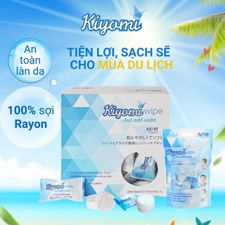 Khăn Nén Đa Năng Dạng Kẹo Tiện Lợi Nhật Bản Kiyomi loại 100 viên / 50 viên / 20 viên size 22x24cm