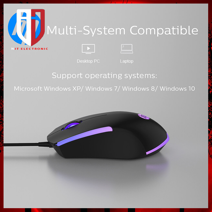 Chuột gaming máy vi tính có dây chính hãng HP M160 có led chuột Pc chơi game