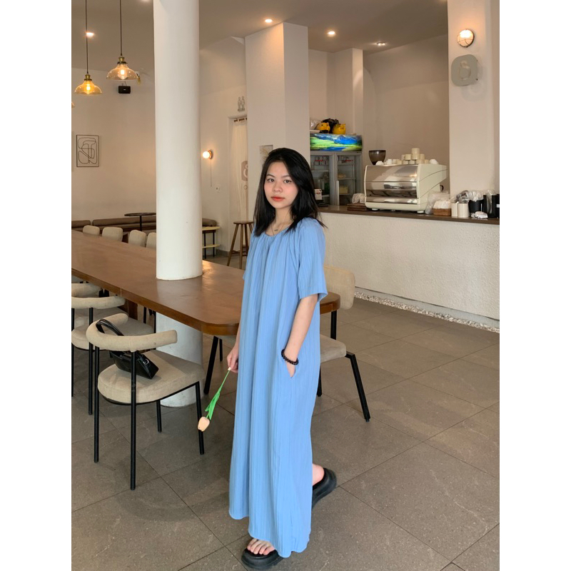 Váy suông đũi dáng dài, có túi sườn - ảnh chính chủ