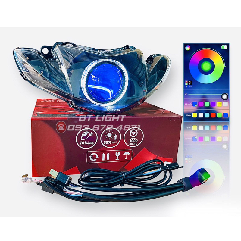 Full Bi cầu M10 Light lên sẵn cho Sirius Xăng cơ