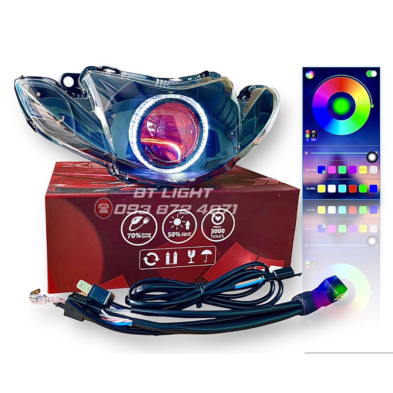 Full Bi cầu M10 Light lên sẵn cho Sirius Xăng cơ