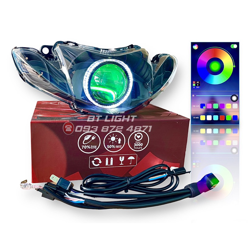 Full Bi cầu M10 Light lên sẵn cho Sirius Xăng cơ