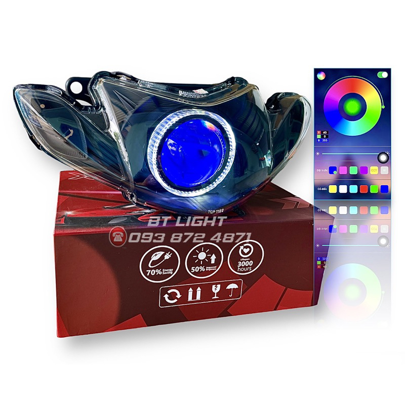 Full Bi cầu M10 Light lên sẵn cho Sirius Xăng cơ
