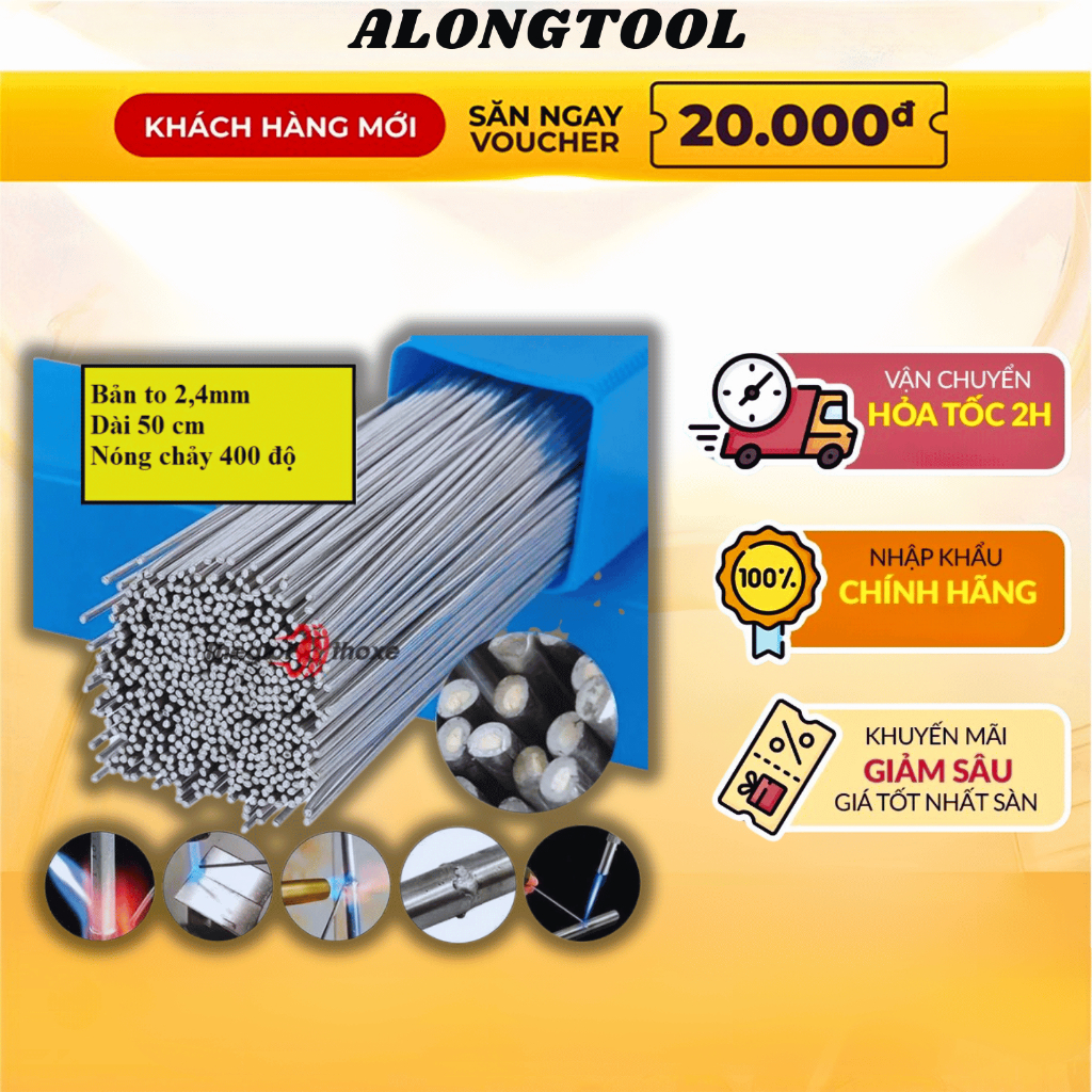 Que Hàn Nhôm Lõi Thuốc ALONGTOOL cao cấp