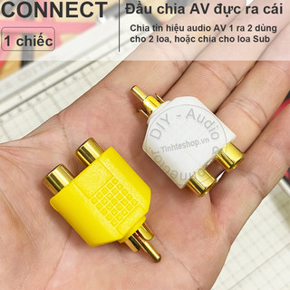 Đầu chia AV 1 ra 2 loại mạ đồng 1 chiếc - RCA male to 2 RCA female adapter