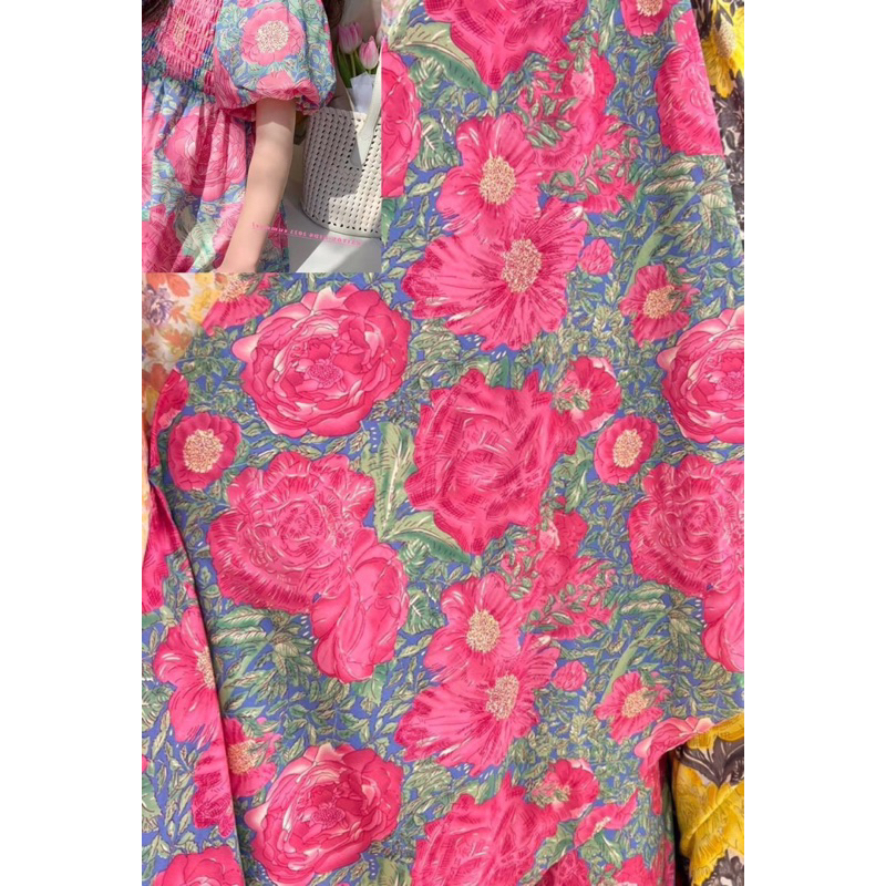 Váy hoa tay bông chất thô cotton siêu đẹp