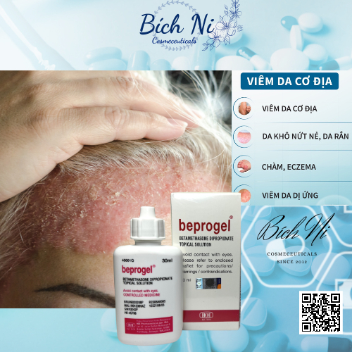 Beprogel 30ml hàng chính hãng hỗ trợ giảm Chàm, Vảy nến, Nấm da đầu.