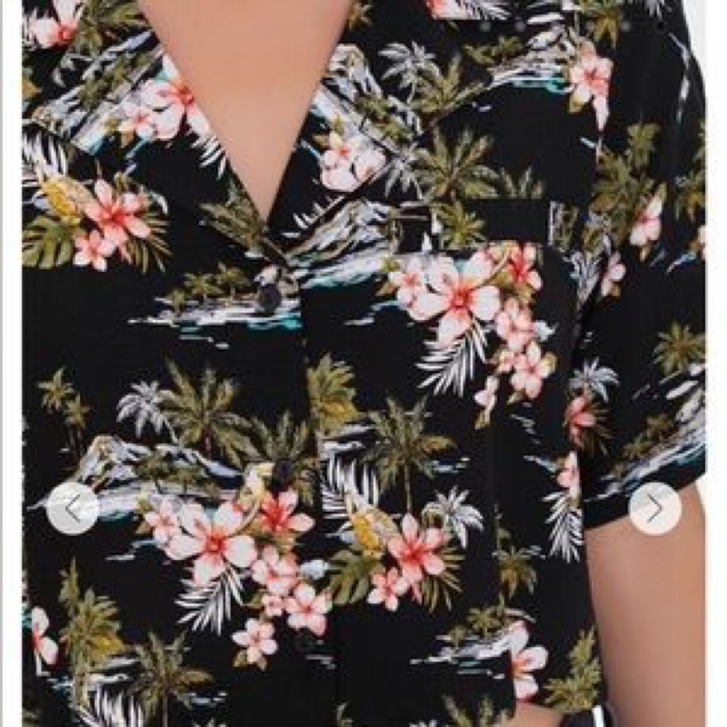 Áo sơmi hoạ tiết hoa lá siêu mát F21 tqxk