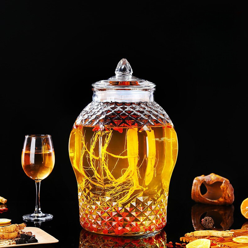 Bình thủy tinh ngâm rượu, bình ngâm rượu kim cương dung tích 6 lít – 10 lít
