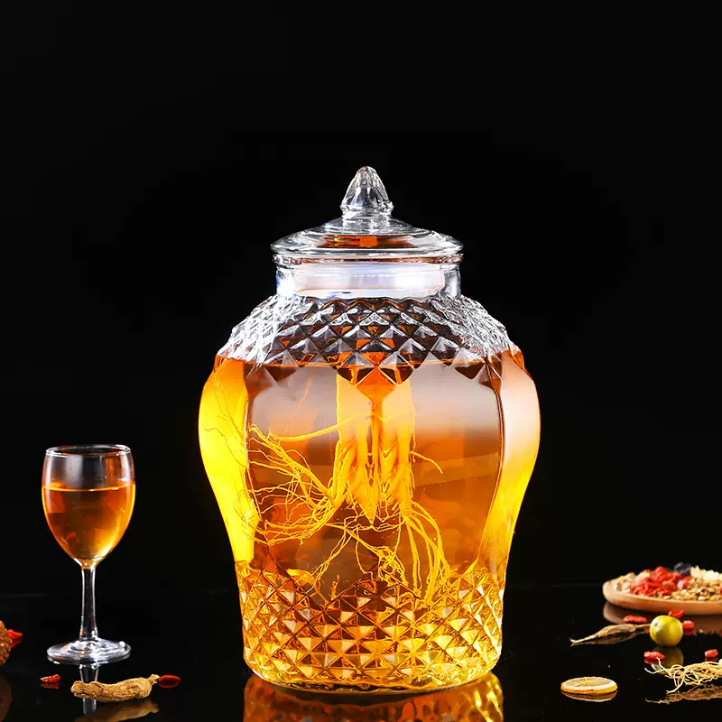 Bình thủy tinh ngâm rượu, bình ngâm rượu kim cương dung tích 6 lít – 10 lít