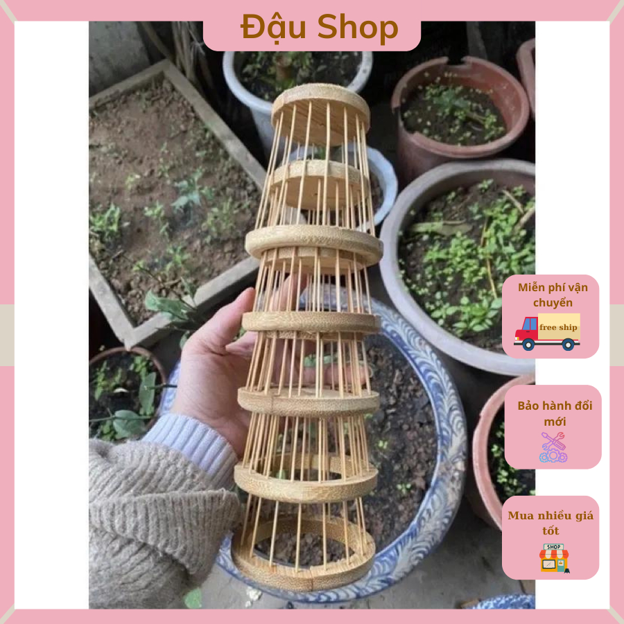 Rọ chống ngoái chào mào chất liệu tre già đẹp