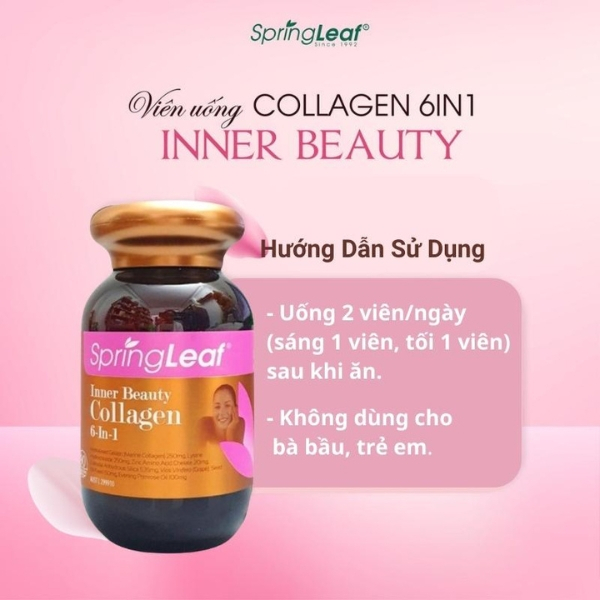 Viên collagen Spring Leaf Inner Beauty collagen 6-in-1 Advanced chính hãng Úc 90v / 180v chống lão hóa đẹp da